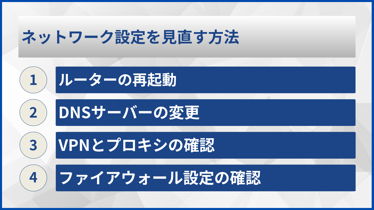 ネットワーク設定を見直す方法