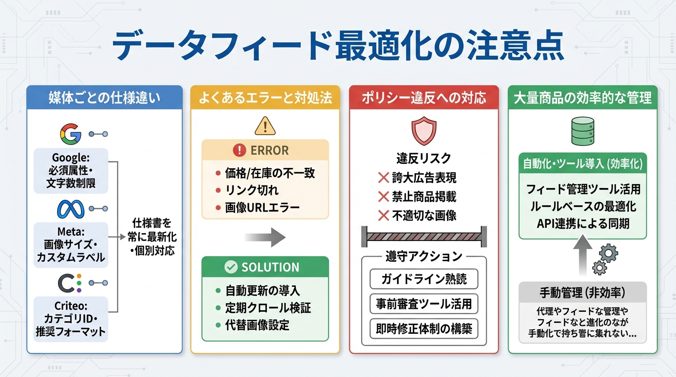 データフィード最適化の注意点