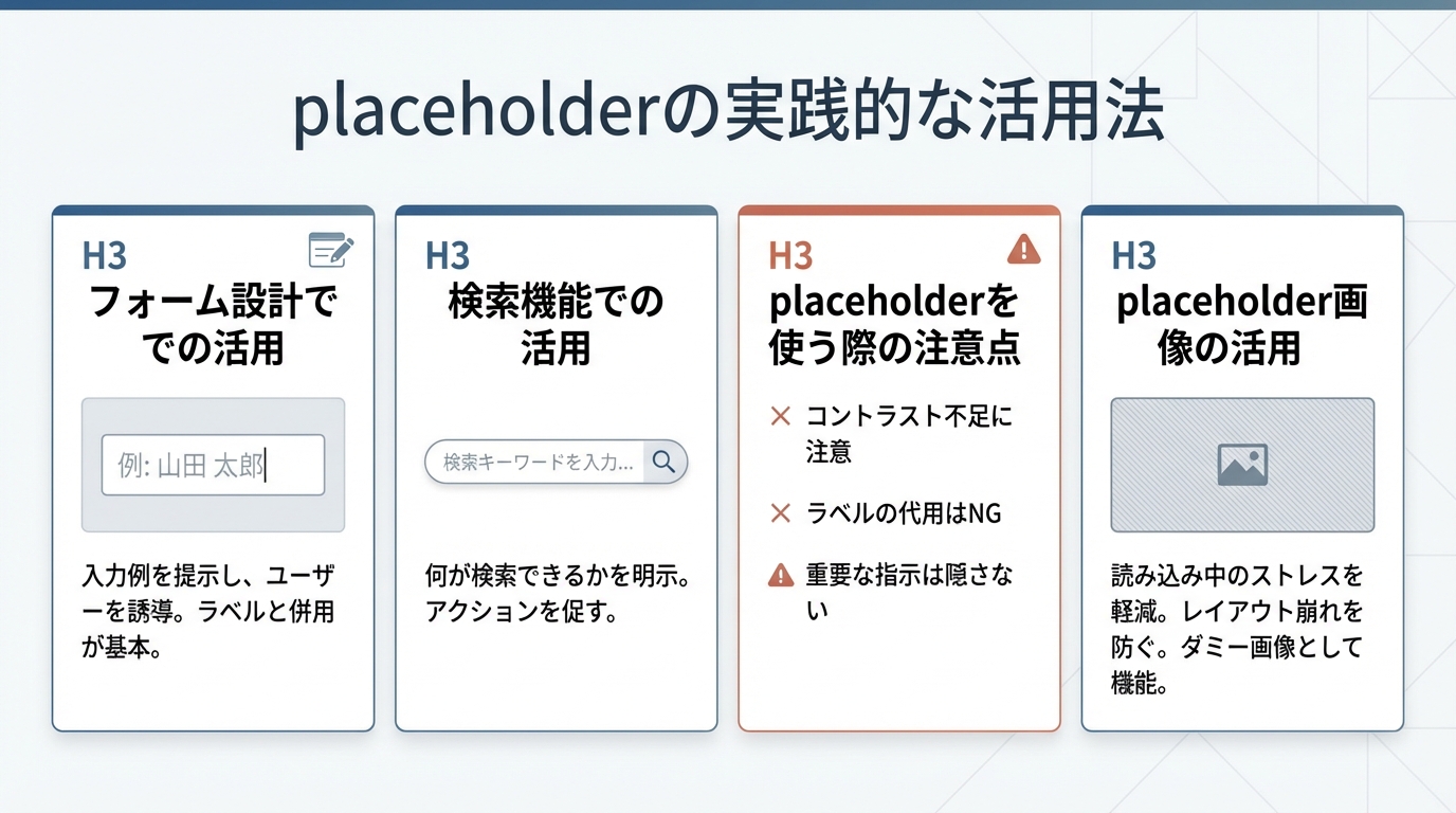 placeholderの実践的な活用法