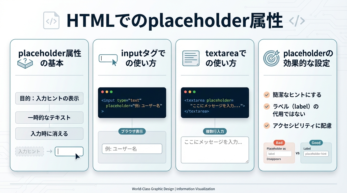 HTMLでのplaceholder属性