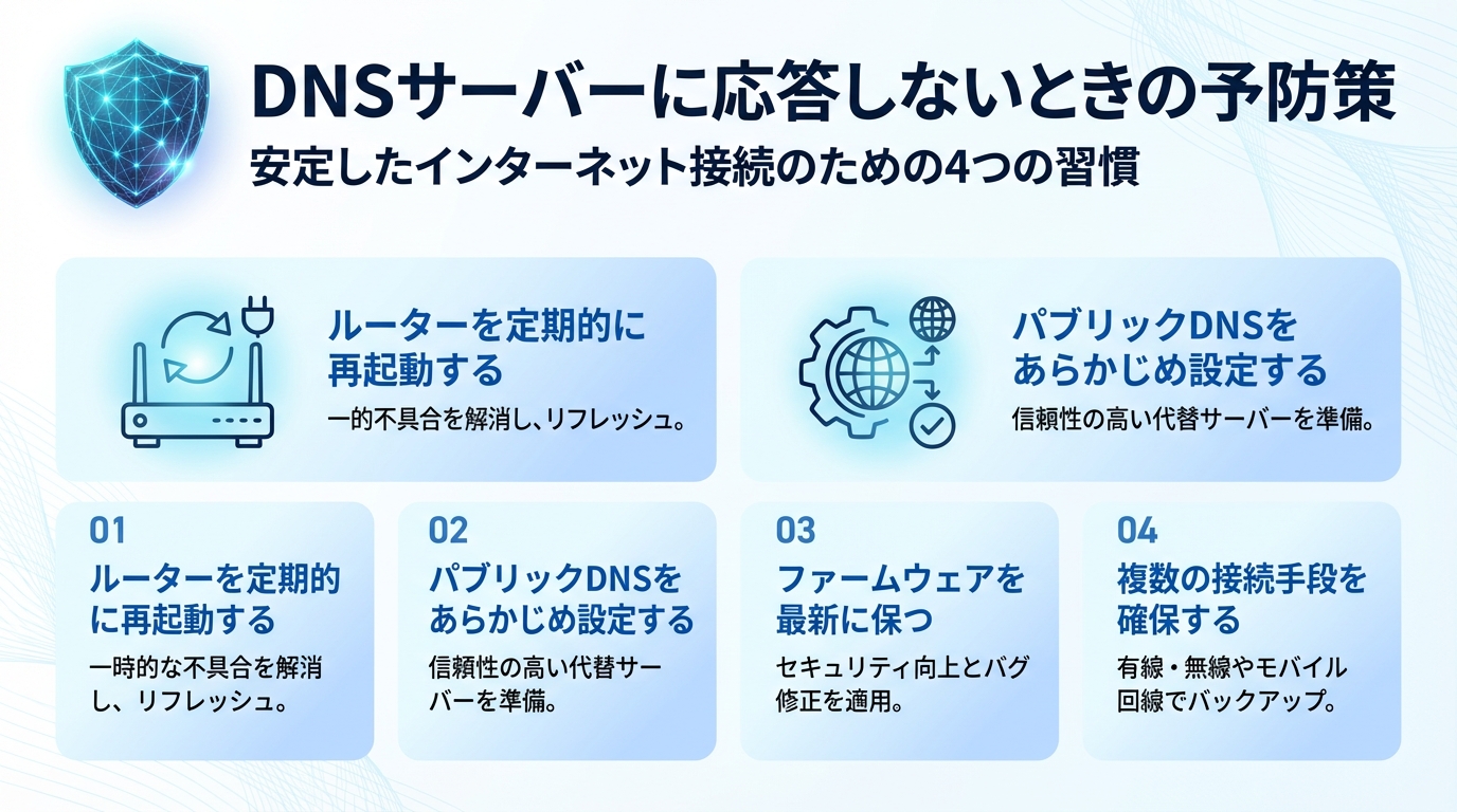 DNSサーバーに応答しないときの予防策