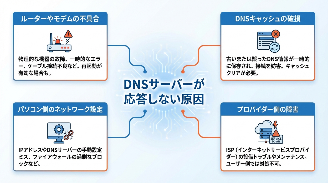 DNSサーバーが応答しない原因