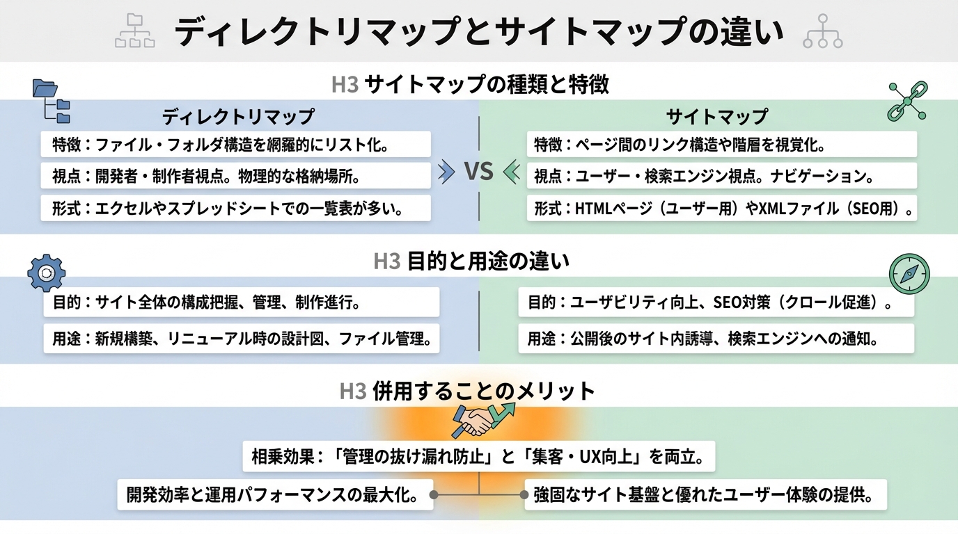 ディレクトリマップとサイトマップの違い