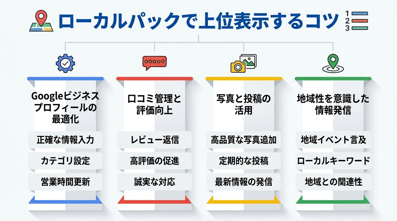 ローカルパックで上位表示するコツ