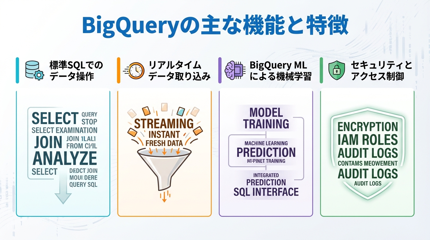 BigQueryの主な機能と特徴