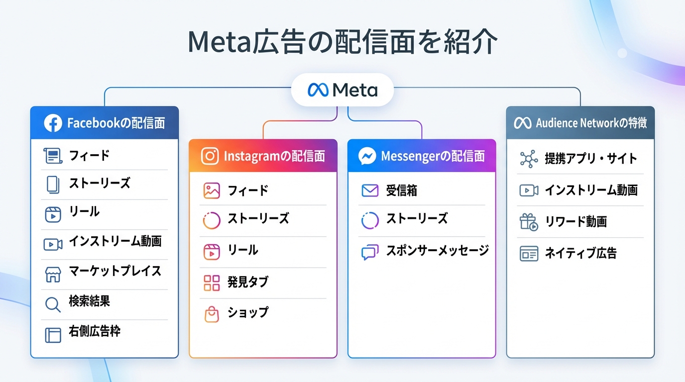 Meta広告の配信面を紹介
