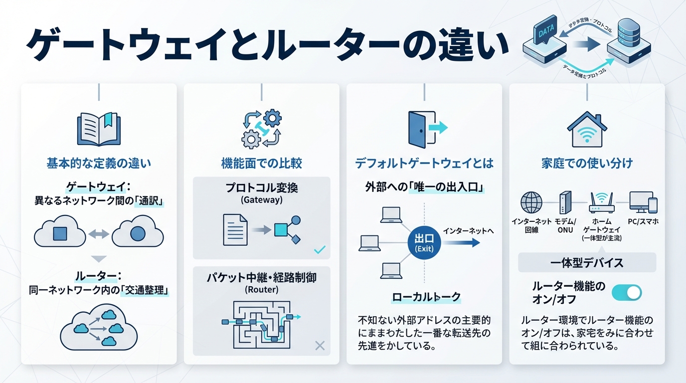 ゲートウェイとルーターの違い