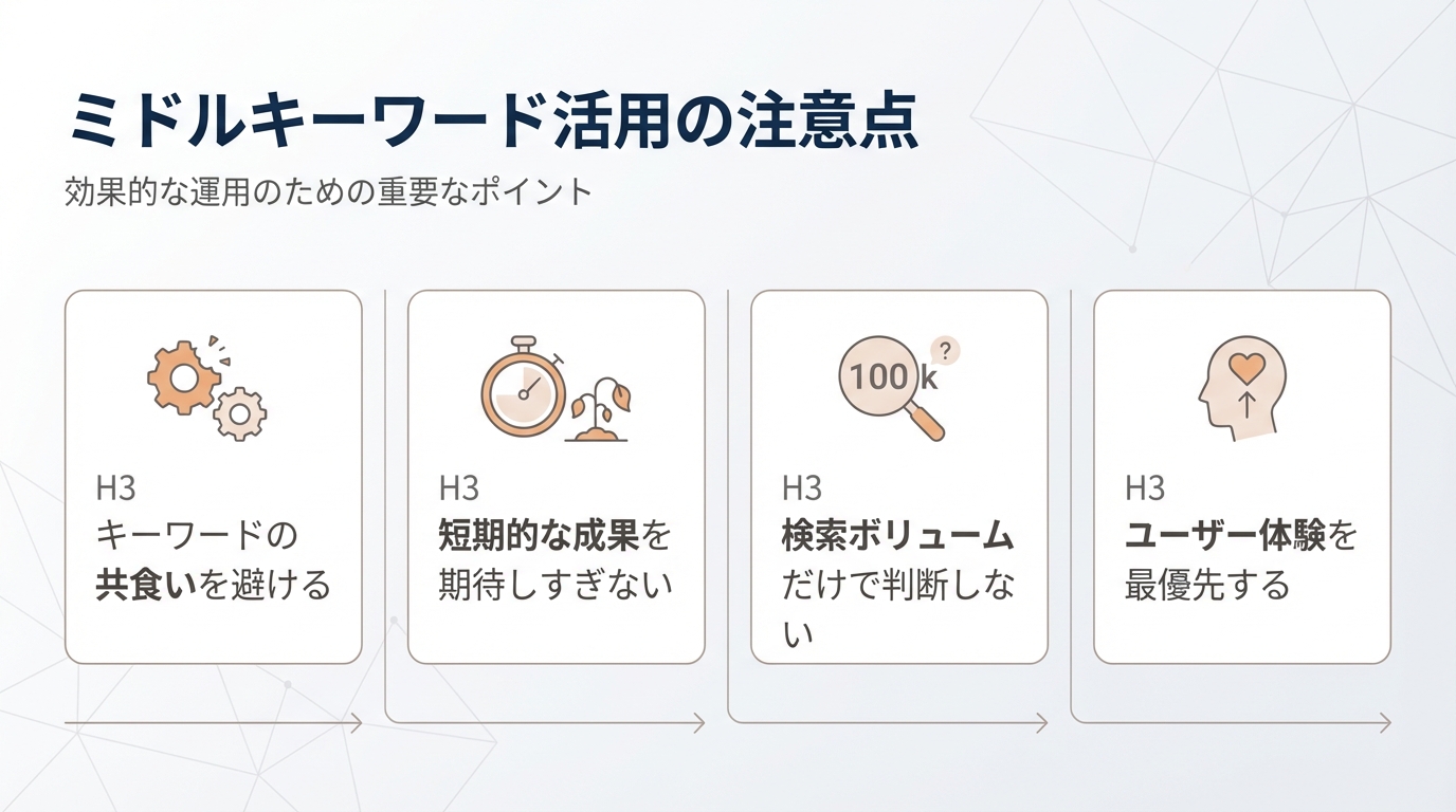 ミドルキーワード活用の注意点