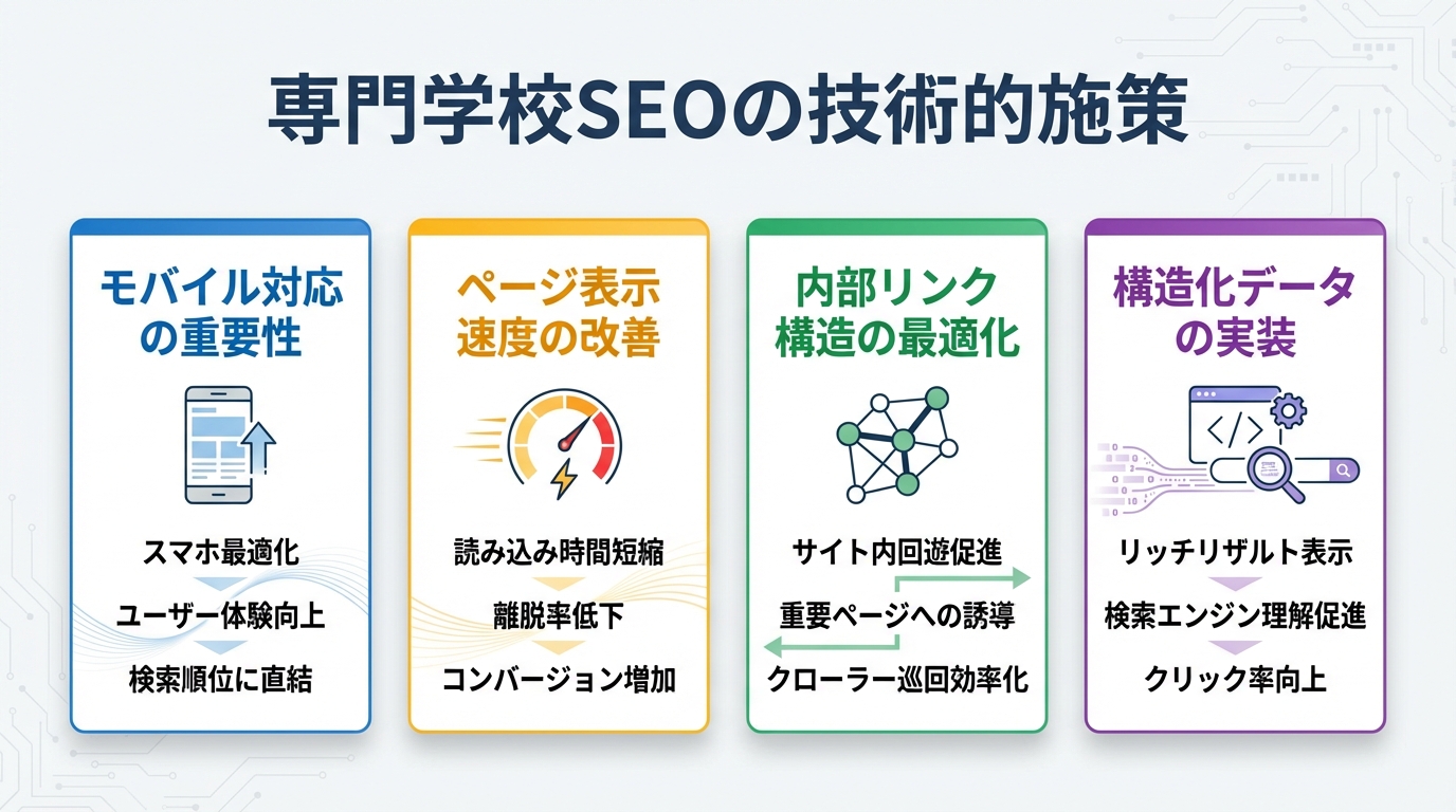 専門学校SEOの技術的施策