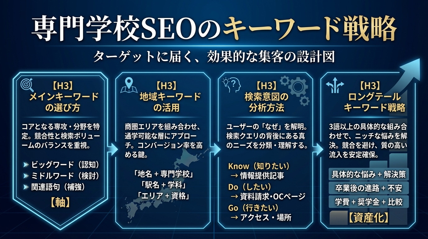 専門学校SEOのキーワード戦略