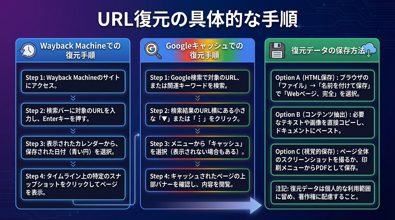 URL復元の具体的な手順