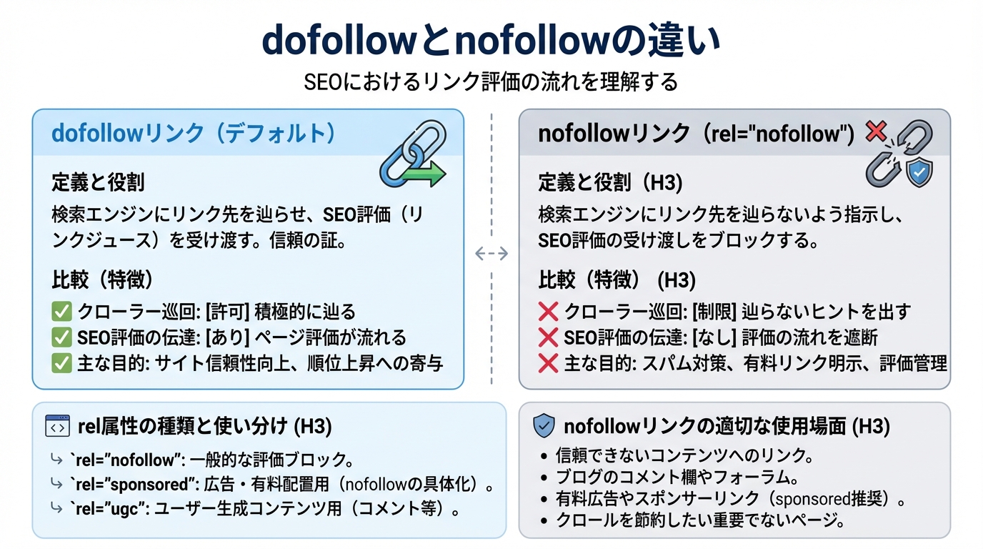 dofollowとnofollowの違い
