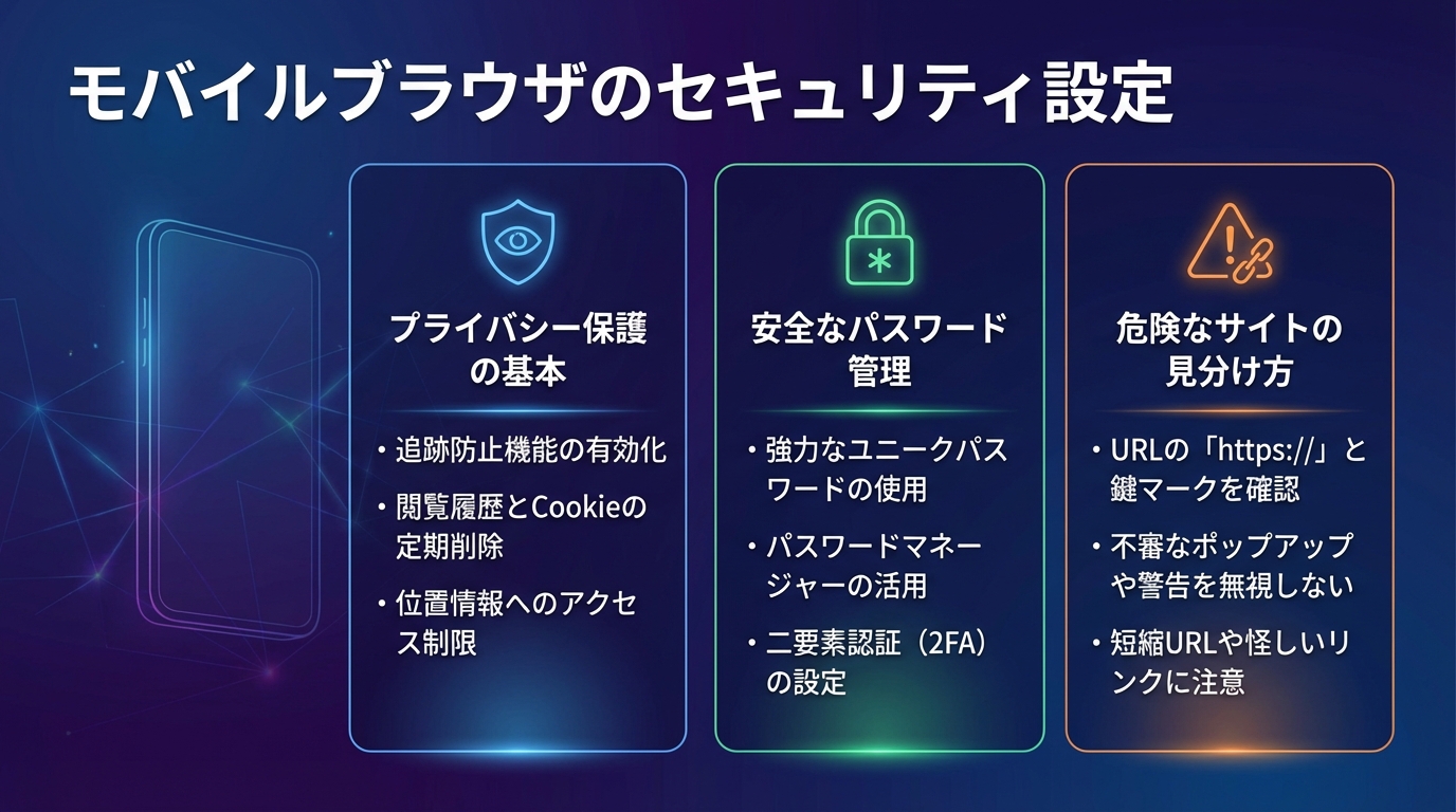 モバイルブラウザのセキュリティ設定