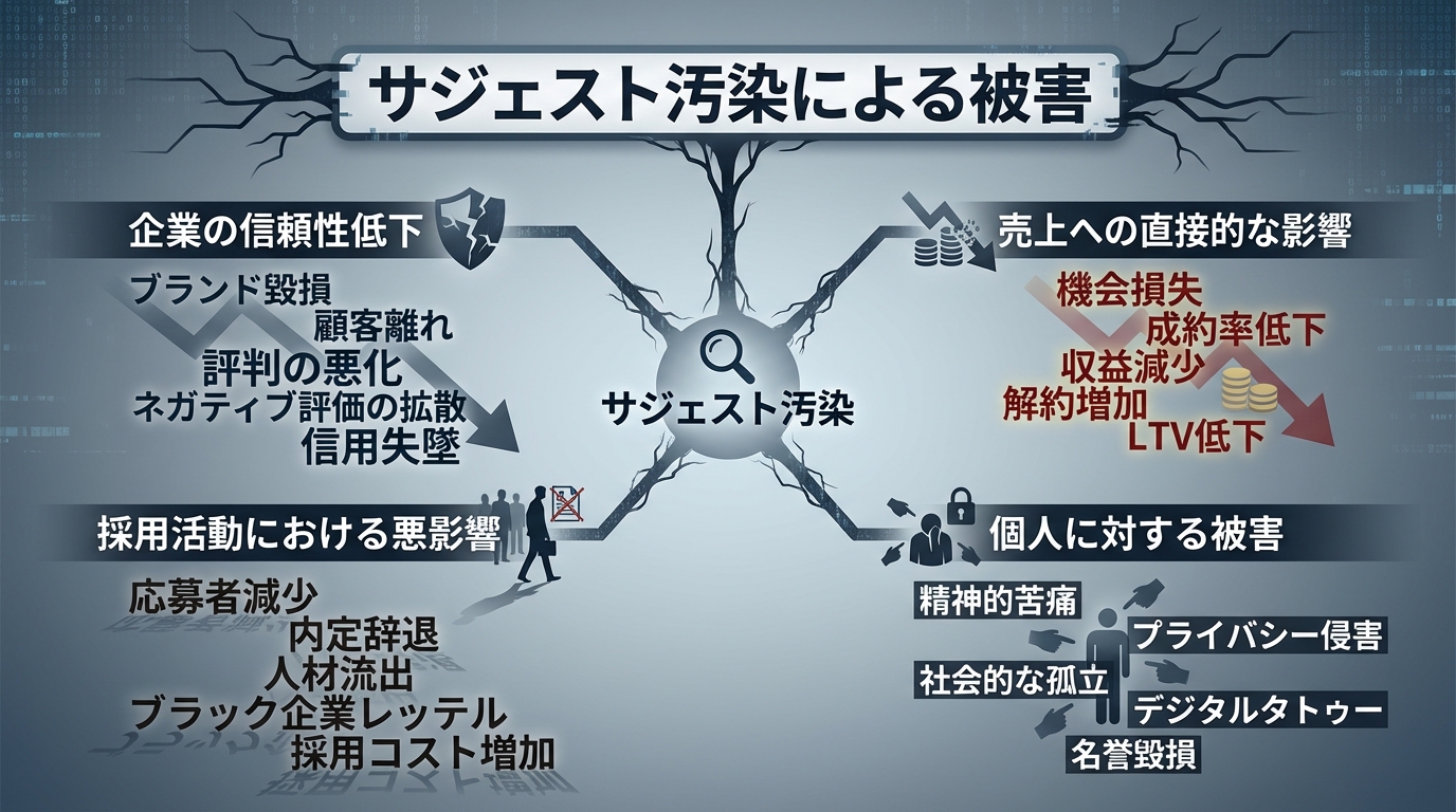 サジェスト汚染による被害
