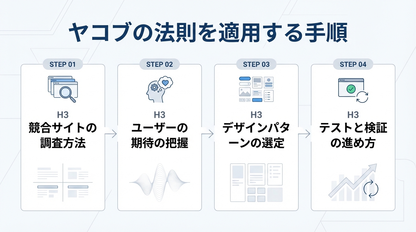 ヤコブの法則を適用する手順
