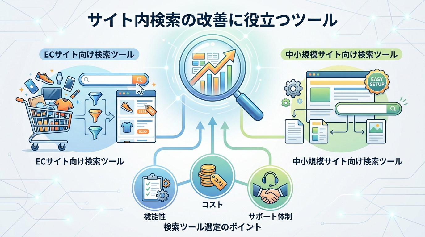 サイト内検索の改善に役立つツール