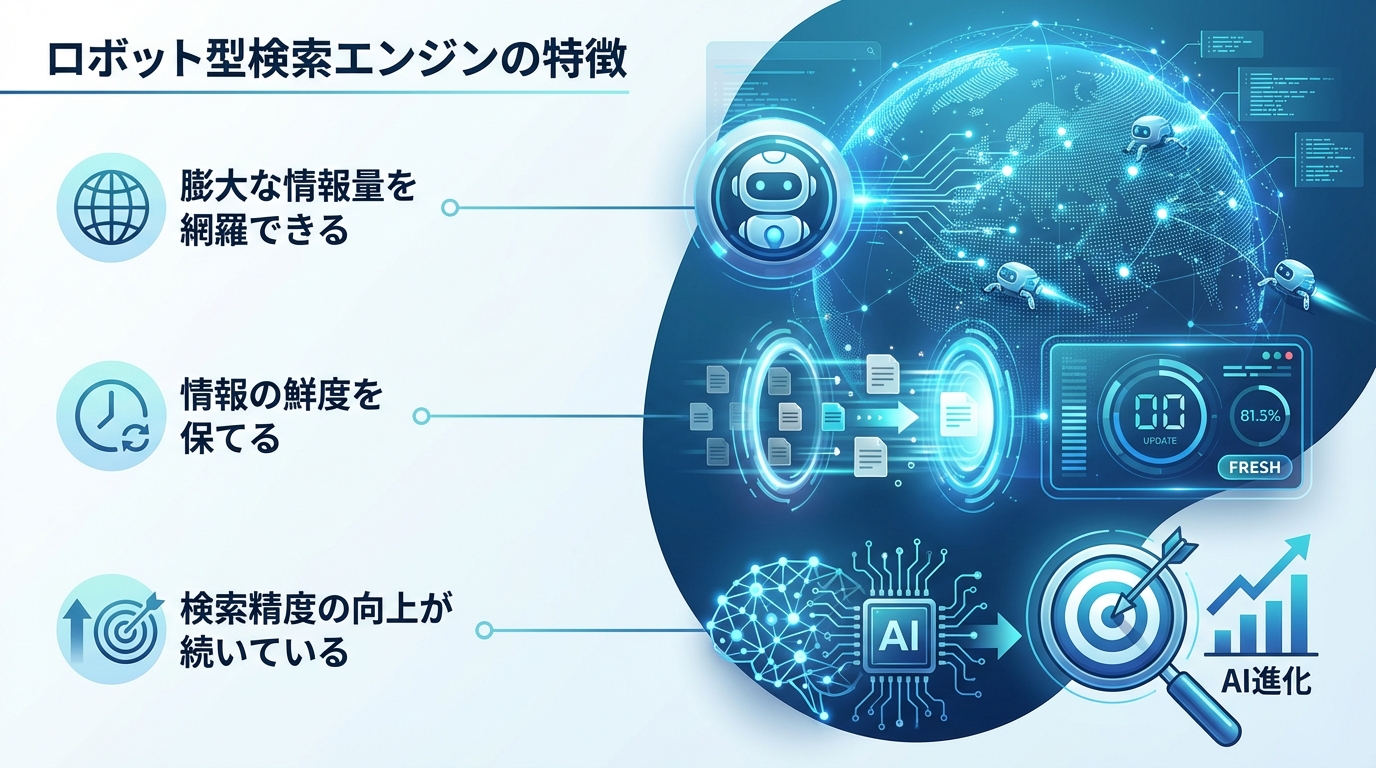 ロボット型検索エンジンの特徴