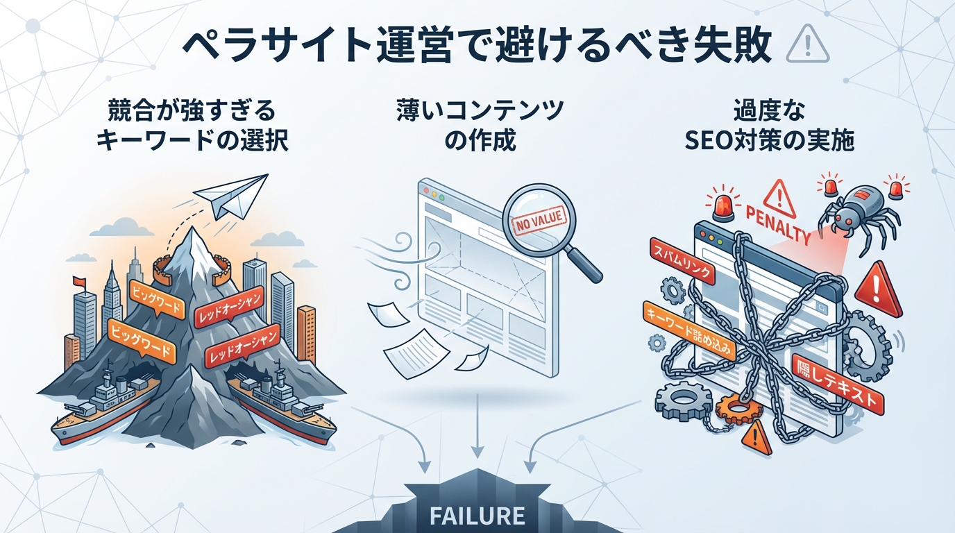 ペラサイト運営で避けるべき失敗