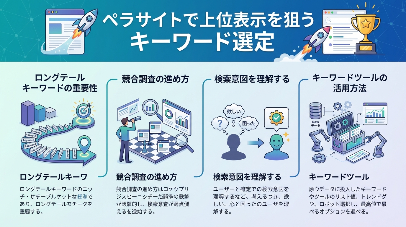 ペラサイトで上位表示を狙うキーワード選定
