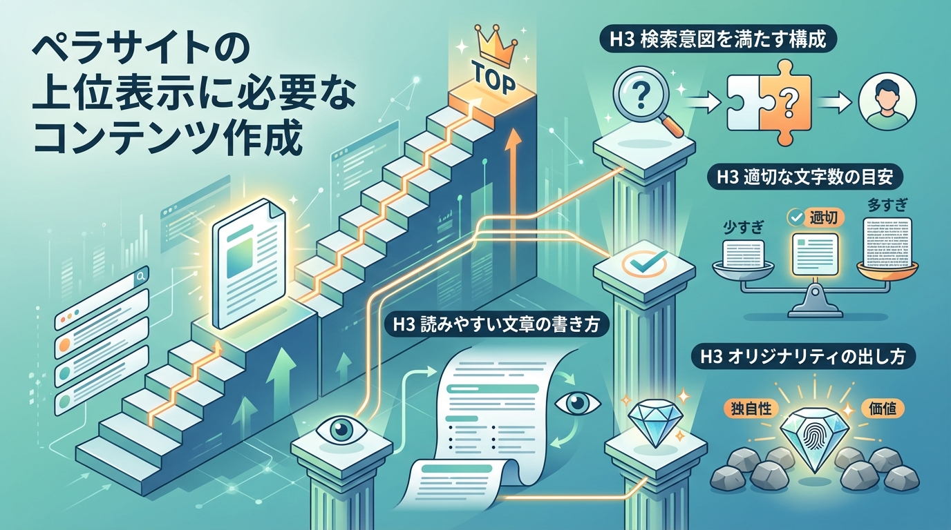 ペラサイトの上位表示に必要なコンテンツ作成