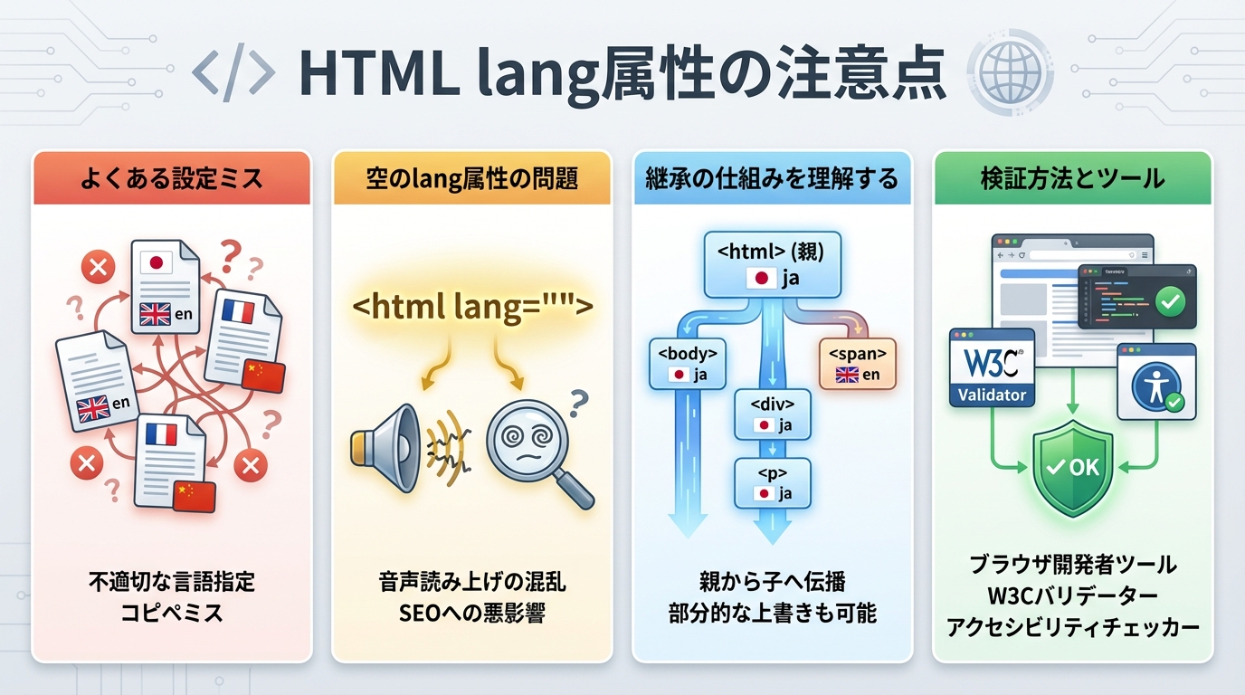 HTML lang属性の注意点