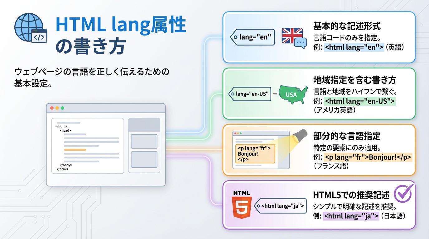 HTML lang属性の書き方