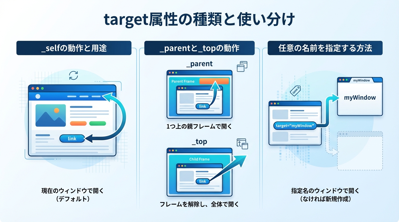 target属性の種類と使い分け
