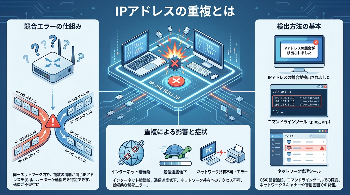 IPアドレスの重複とは