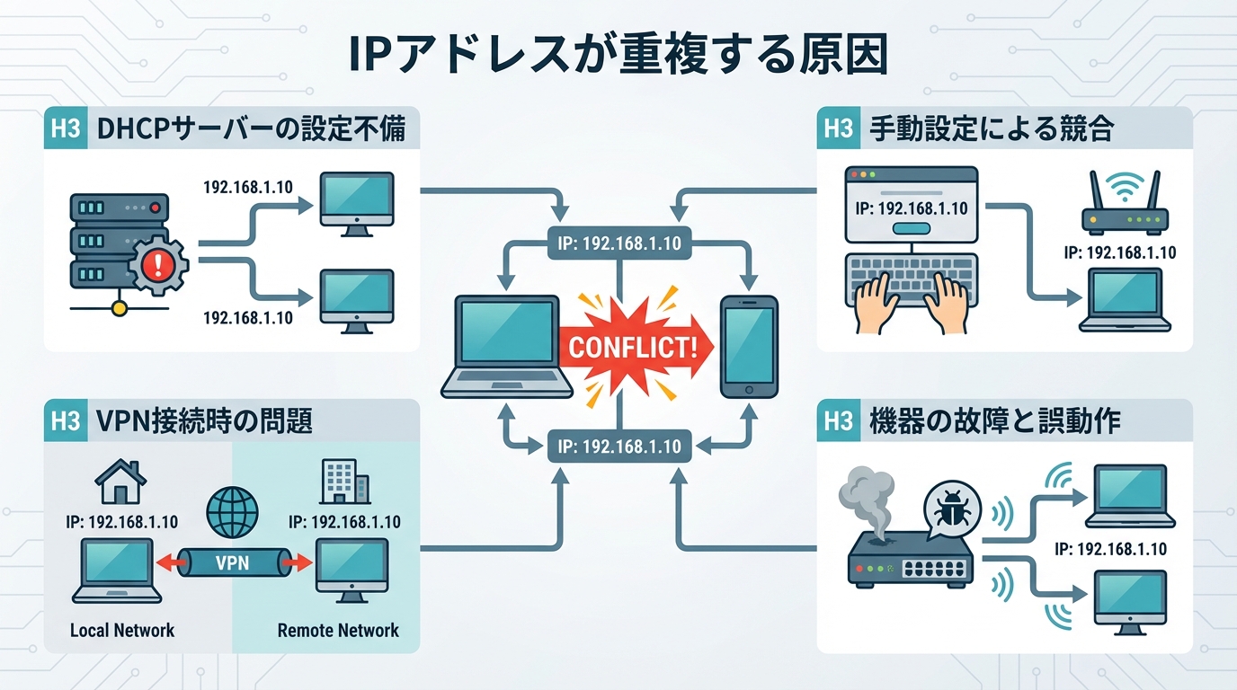 IPアドレスが重複する原因