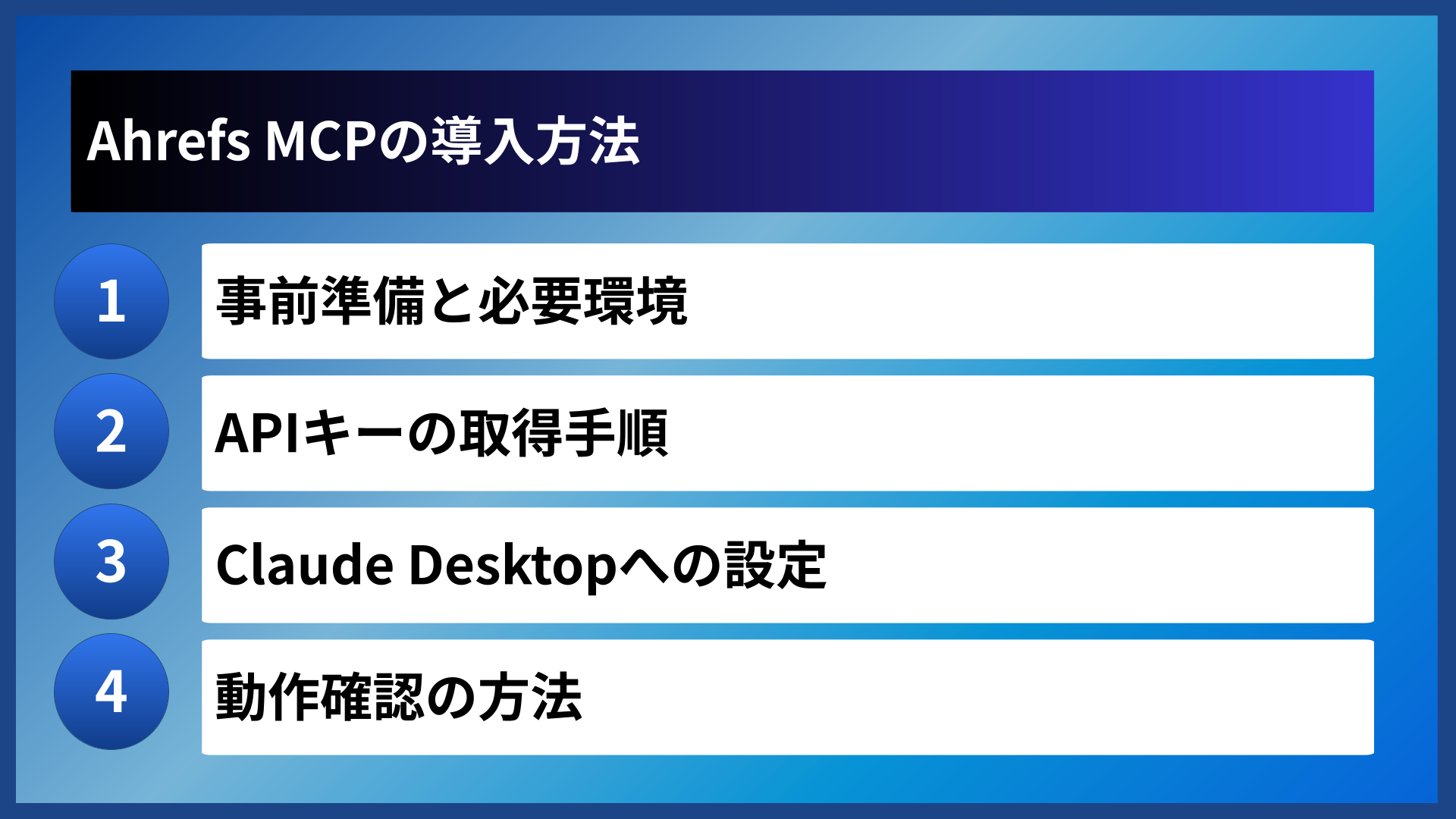 Ahrefs MCPの導入方法