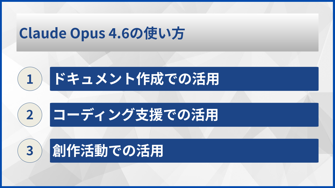 Claude Opus 4.6の使い方