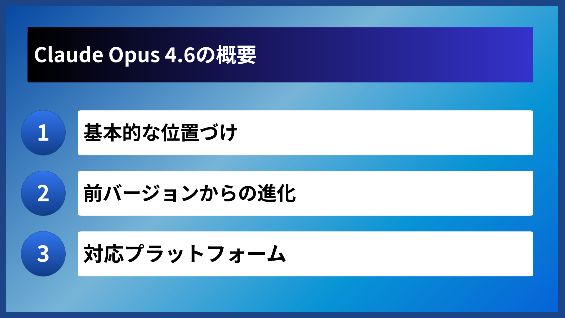 Claude Opus 4.6の概要