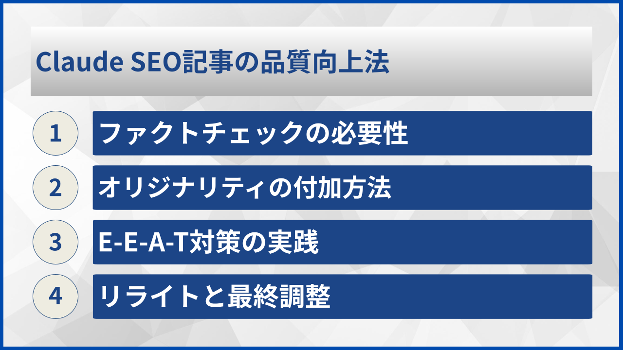 Claude SEO記事の品質向上法