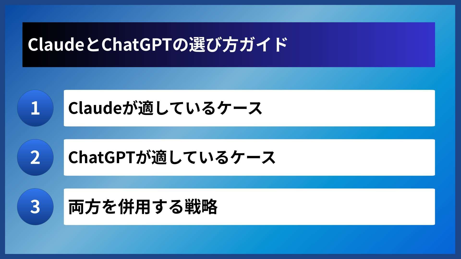 ClaudeとChatGPTの選び方ガイド