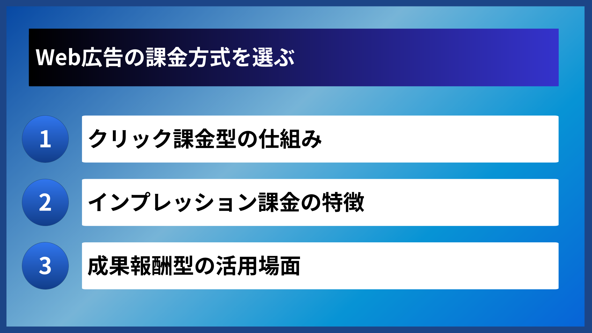 Web広告の課金方式を選ぶ