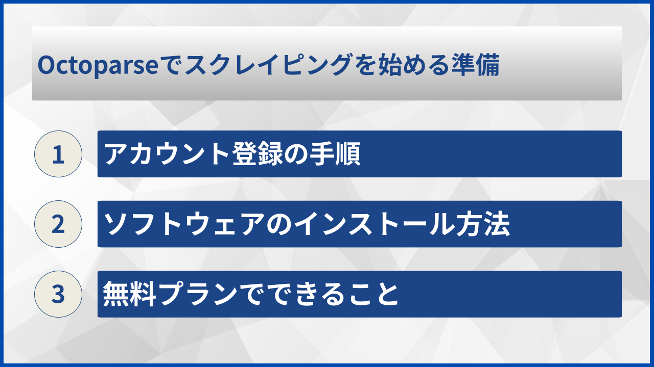 Octoparseでスクレイピングを始める準備