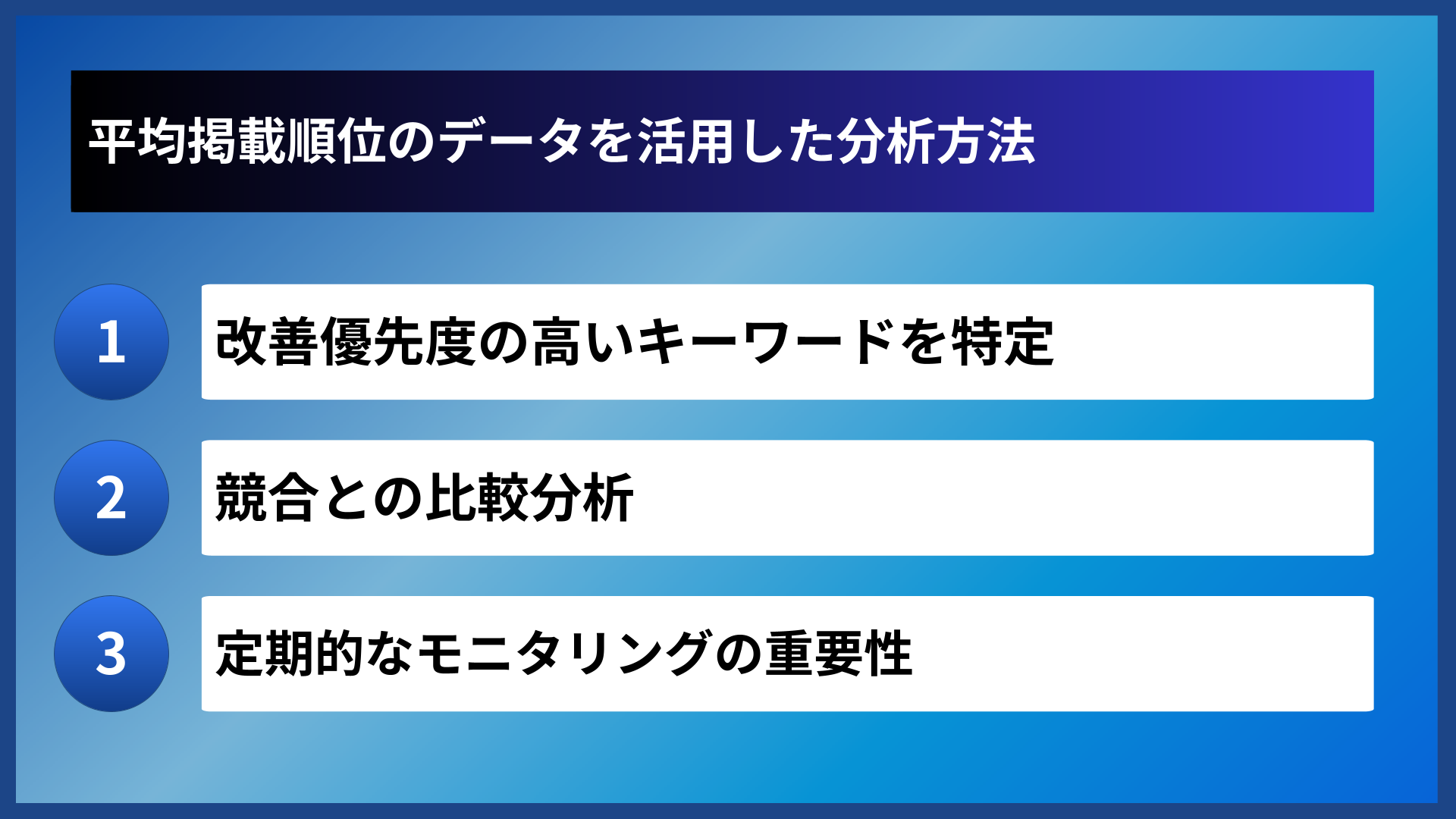 平均掲載順位のデータを活用した分析方法