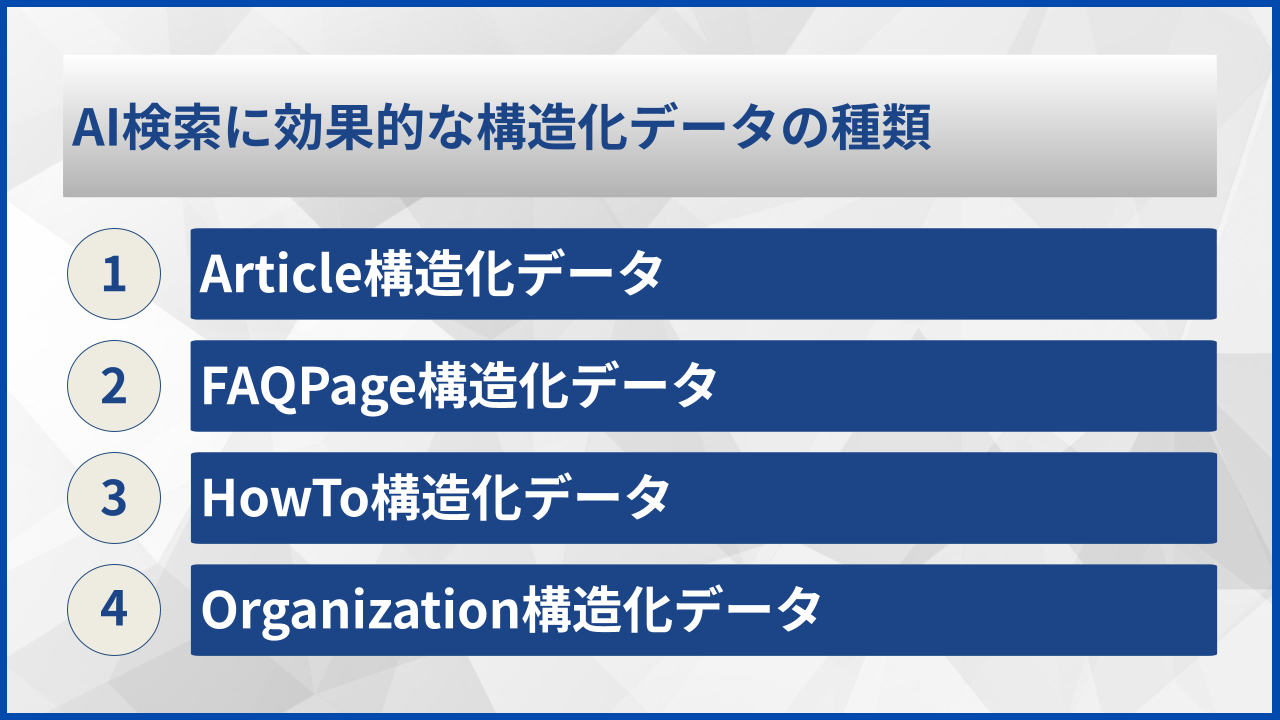 AI検索に効果的な構造化データの種類