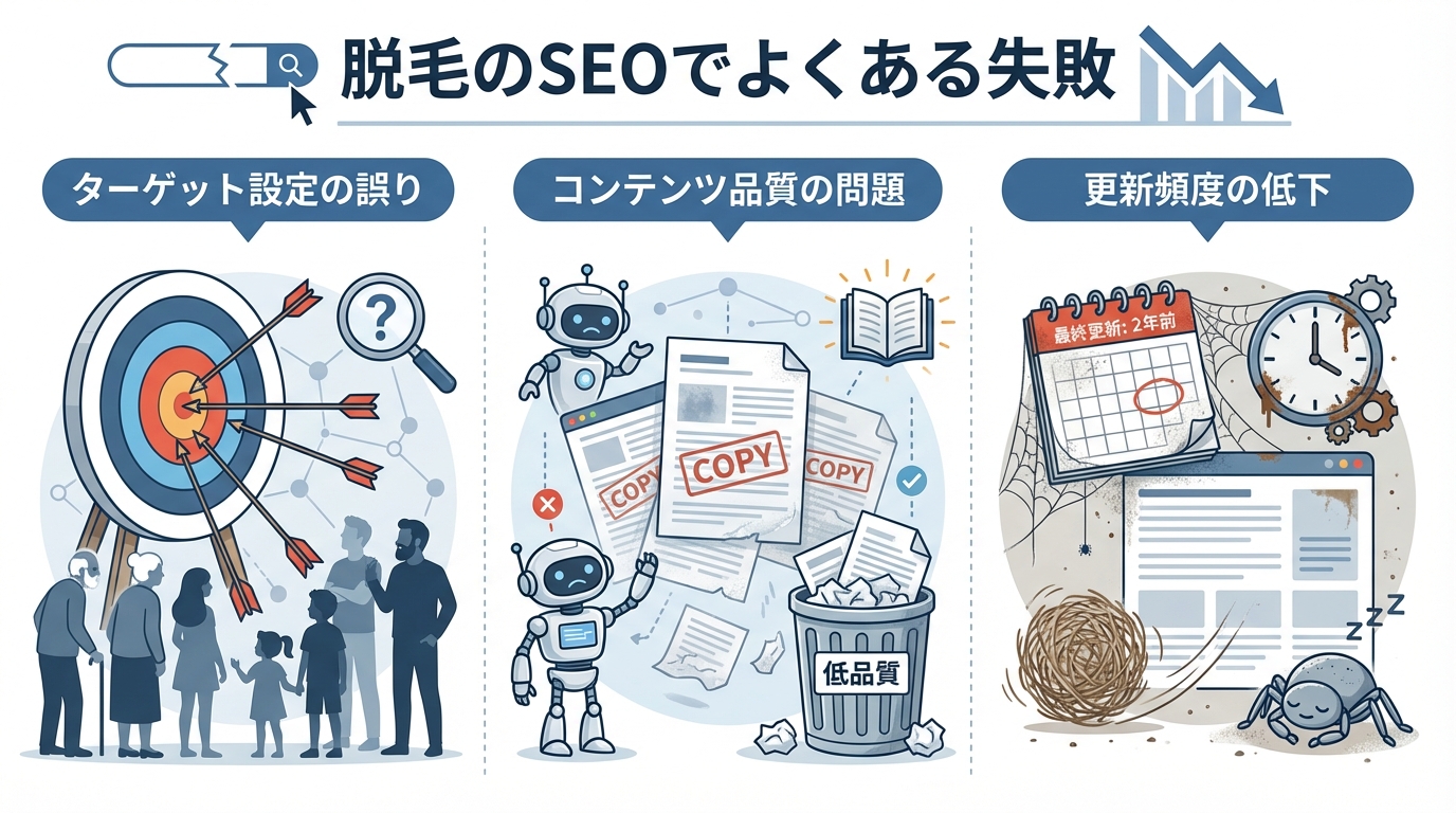 脱毛のSEOでよくある失敗