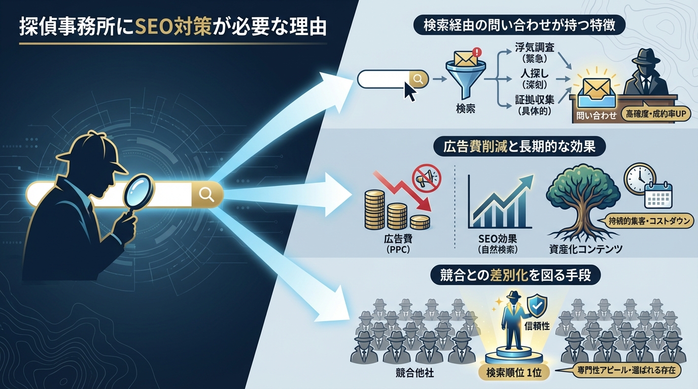 探偵事務所にSEO対策が必要な理由