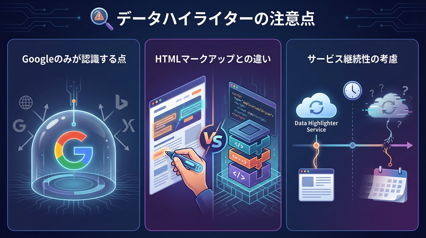 データハイライターの注意点