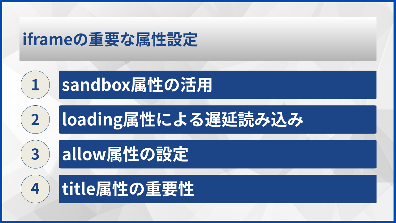 iframeの重要な属性設定