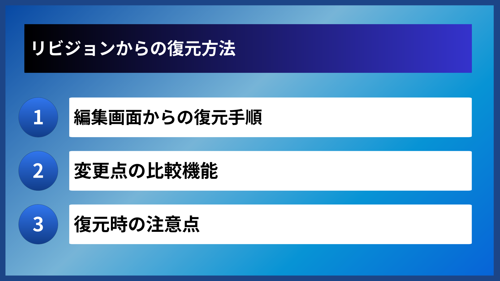 リビジョンからの復元方法
