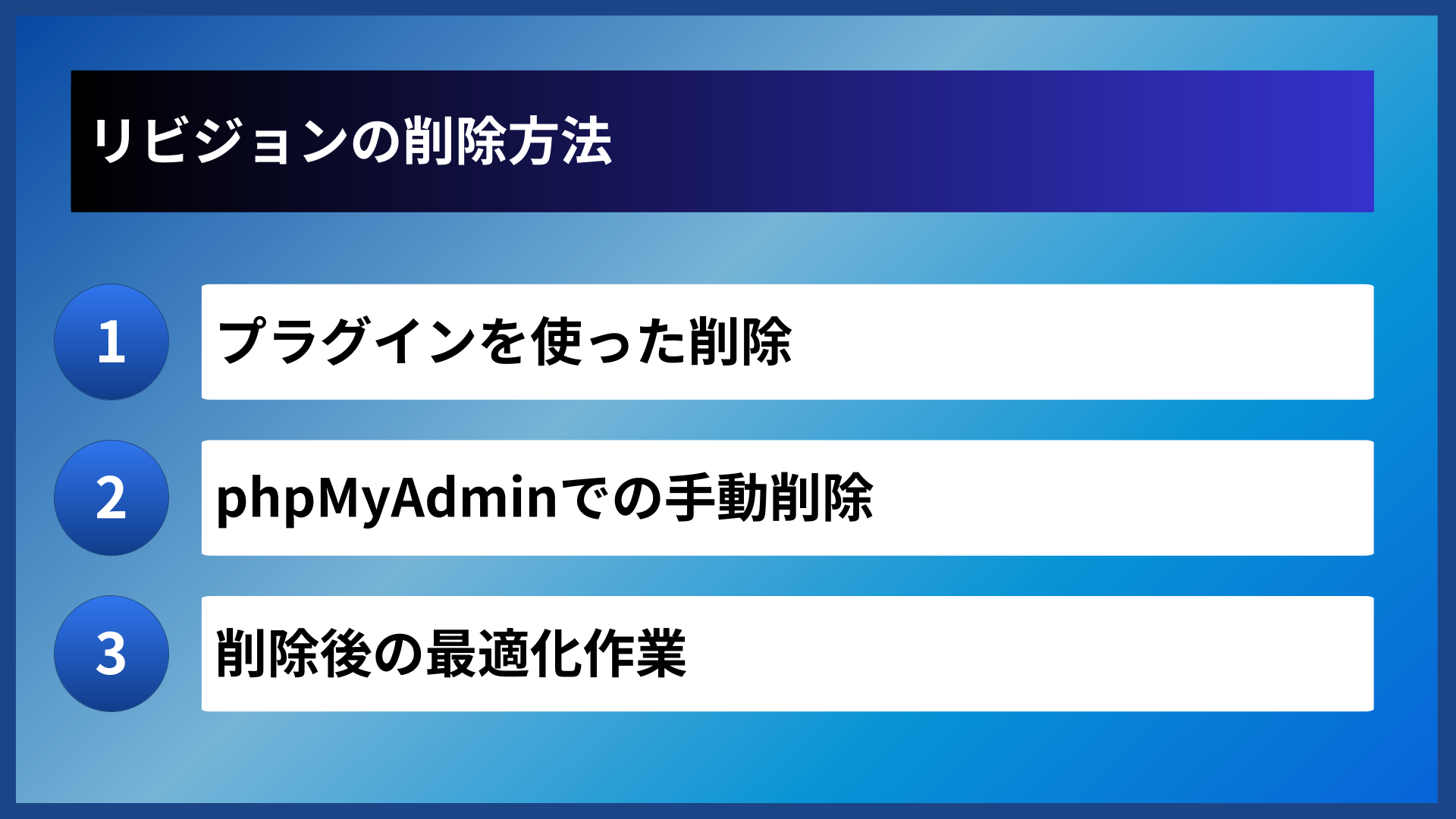 リビジョンの削除方法