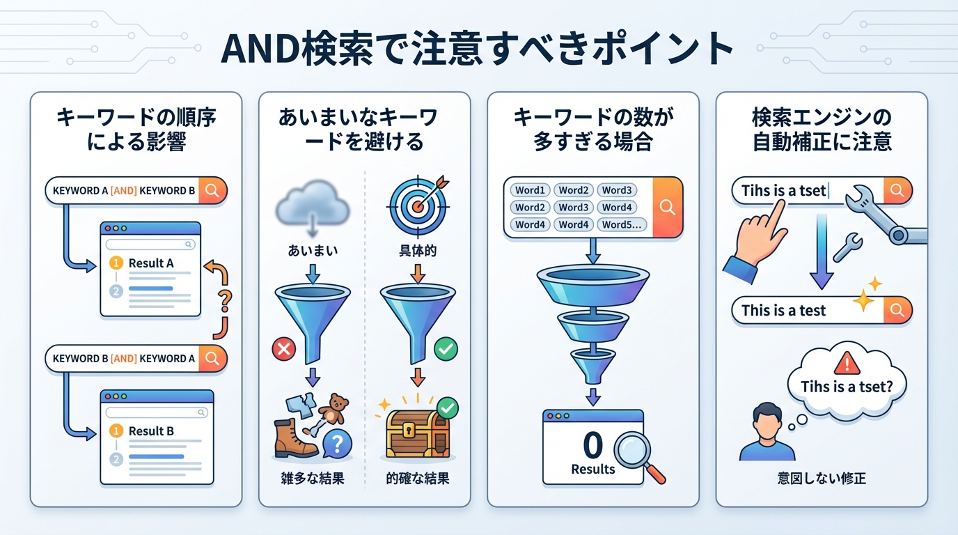 AND検索で注意すべきポイント