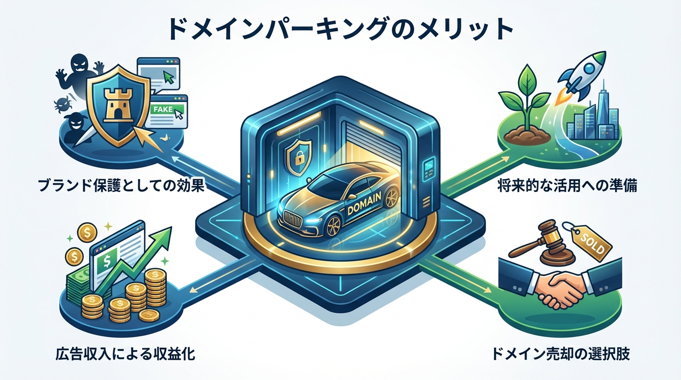 ドメインパーキングのメリット