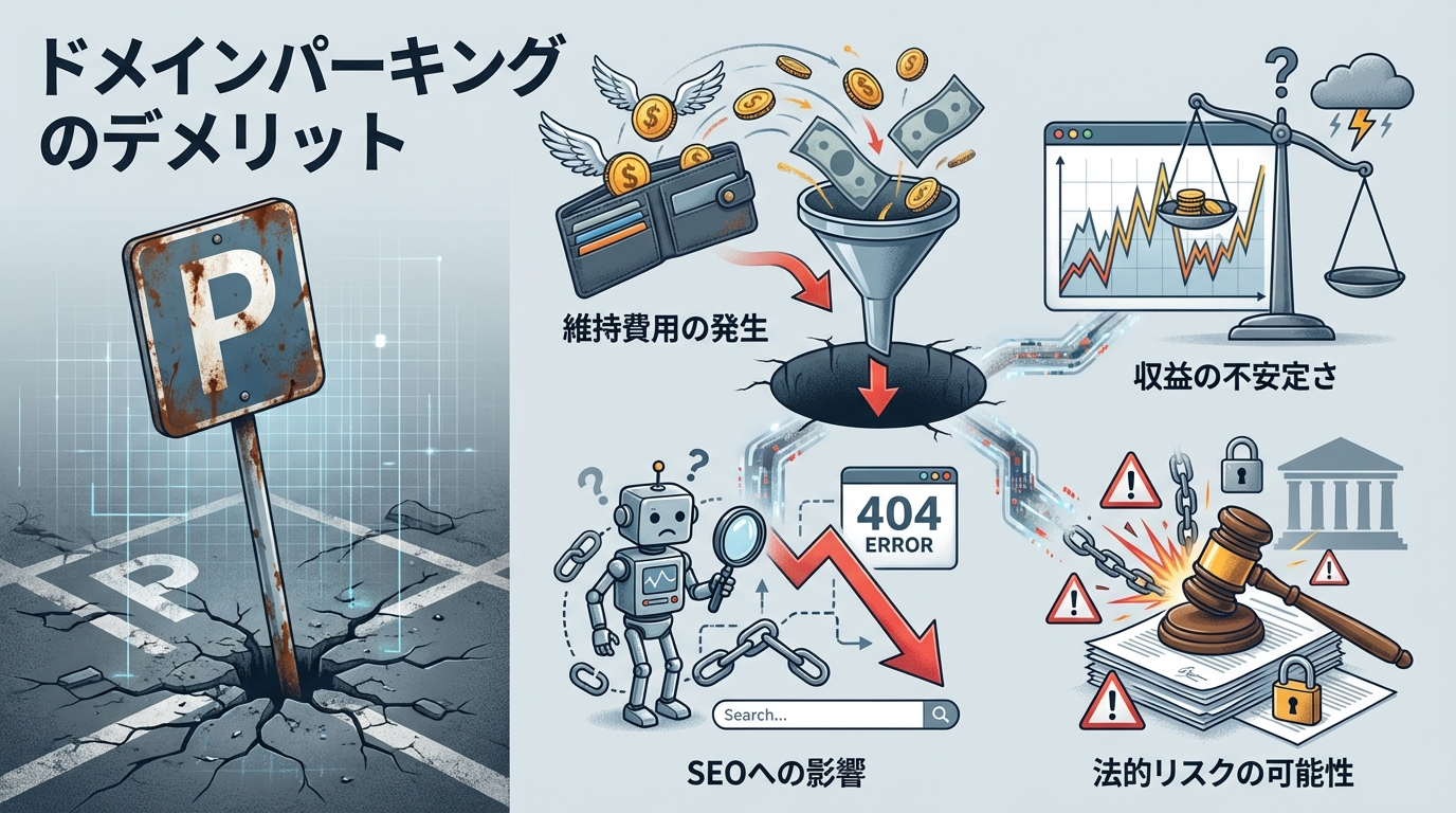 ドメインパーキングのデメリット