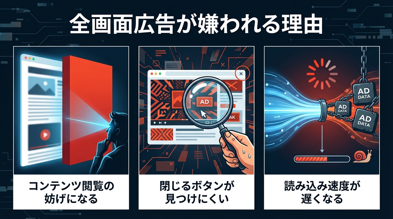 全画面広告が嫌われる理由