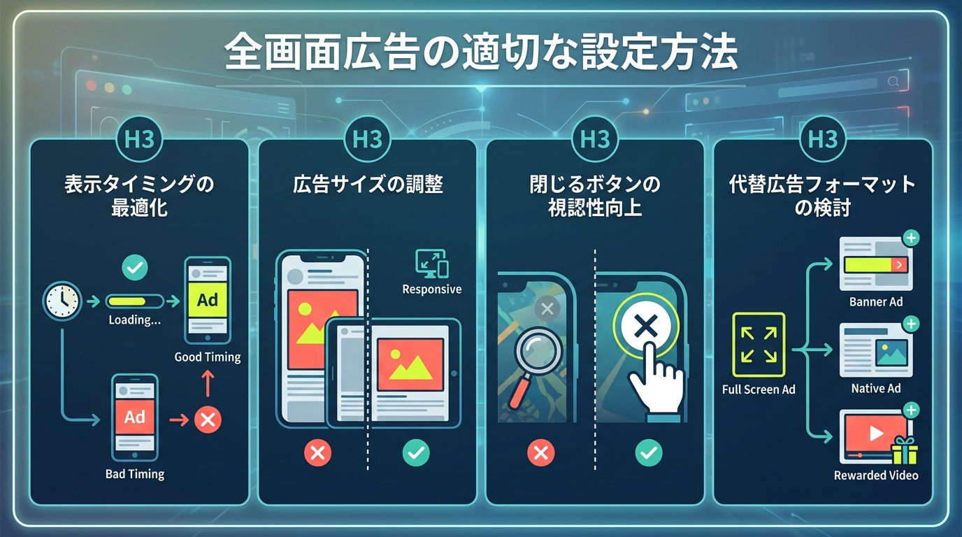 全画面広告の適切な設定方法