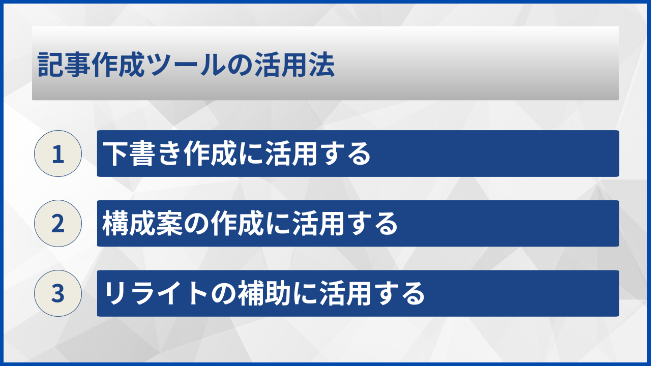 記事作成ツールの活用法